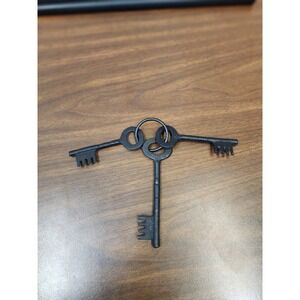 Decorative Set Of‎ 3 Black Skeleton Keys With Ring